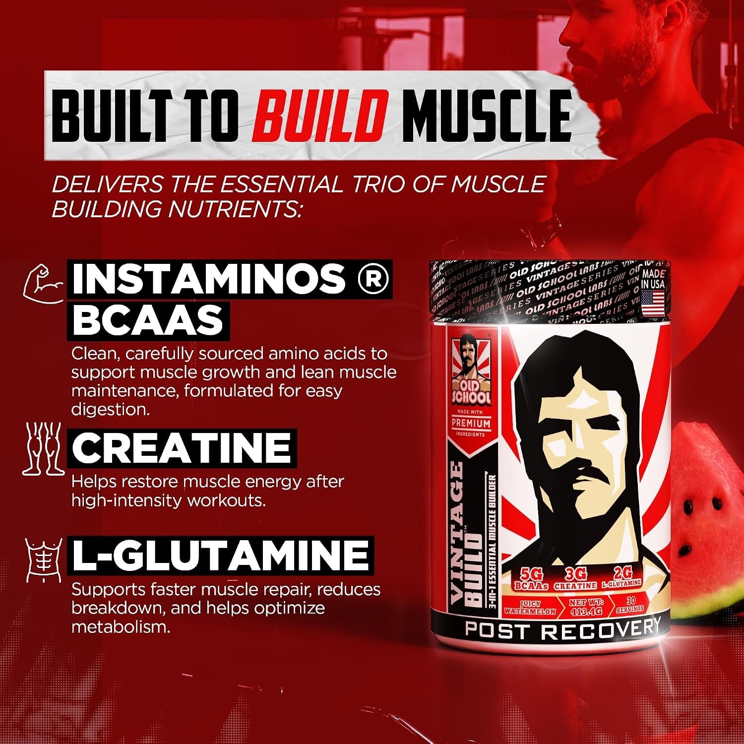 Muscle Recovery Drink with BCAAs & Creatine – 30 Servings