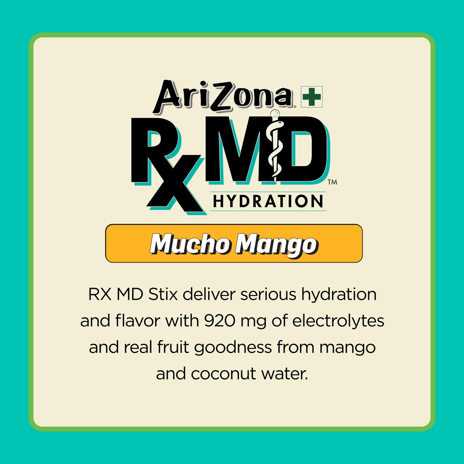 Arizona Rx MD Hydration Mucho Mango – Drink 0.45 Ounce (Pack of 6), Orange