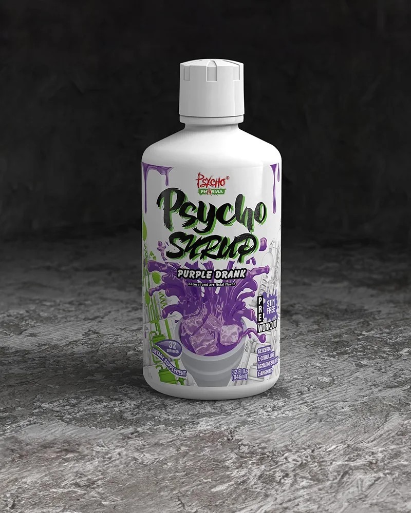 Psycho Pharma Syrup- Stim-Free Pre-Workout – 32 fl oz