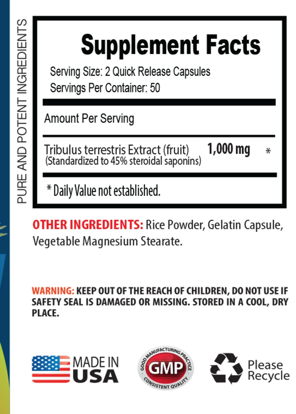 increase Muscle Mass – TRIBULUS TERRESTRIS 1000MG 2 Bottles 200 Capsules