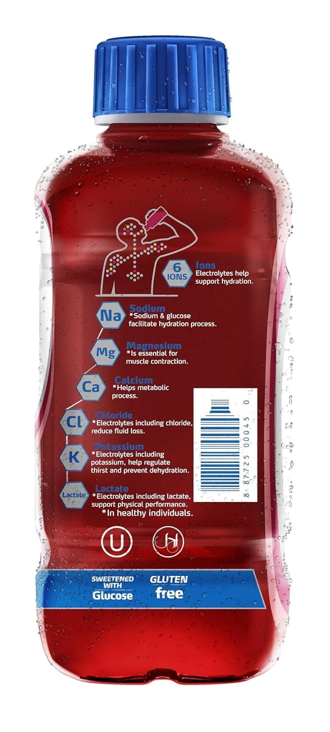 Refreshing Electrolyte Drink in Fruit Punch – 12 Bottles of 21 Fl Oz, Sugar Free
