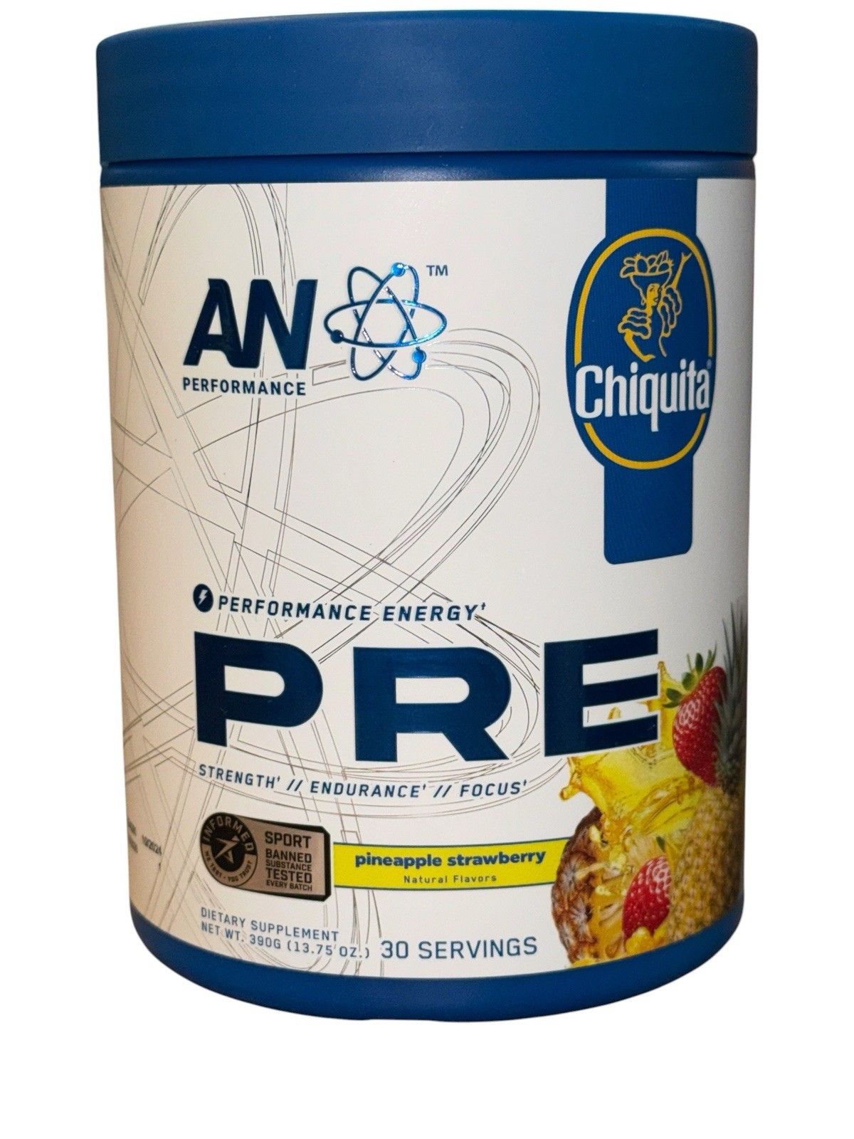 AN Performance Chiquita Pineapple Strawberry Pre Workout 30 Servings EXP10/26