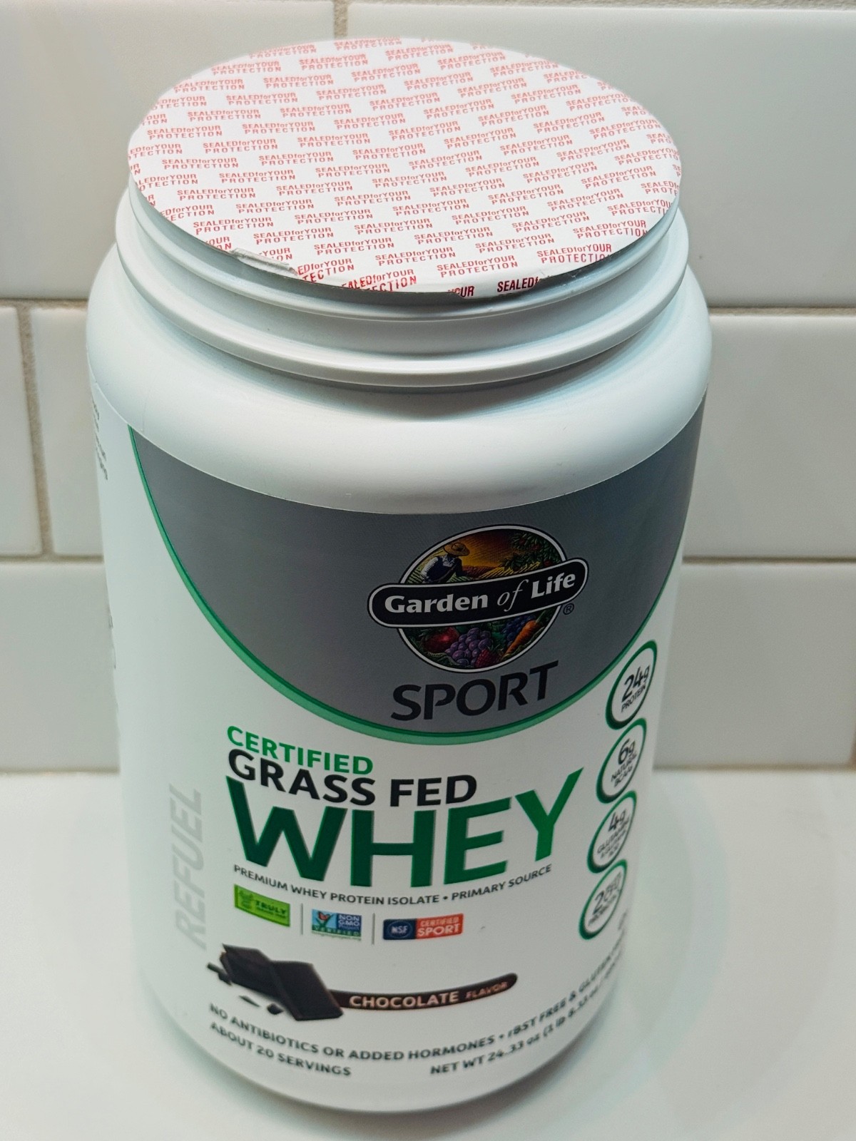 Garden of Life Sport Whey Protein Powder Chocolate 24.33 oz Exp 09/2026 New