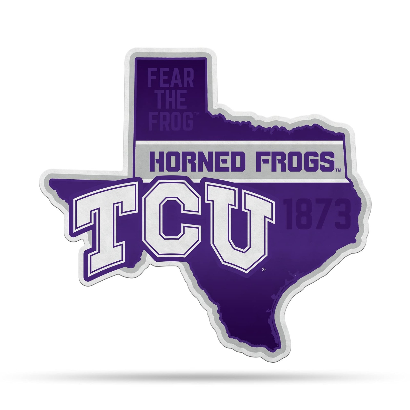 Rico Industries NCAA TCU Horned Frogs State Shape Cut Pennant Home and Away