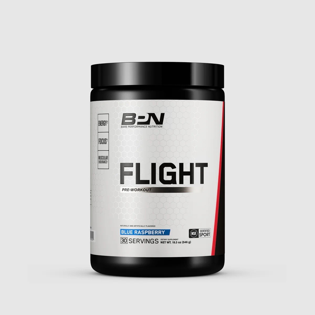 BPN Flight Pre-Workout Energy, Mental Focus, Endurance Supplement Blue Raspberry