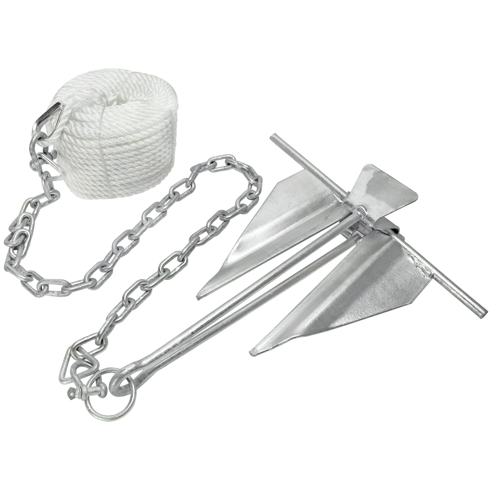 Extreme Max 3006.6717 Complete Slip Ring Anchor Kit Rope Chain Shackle 7 4.5 lbs
