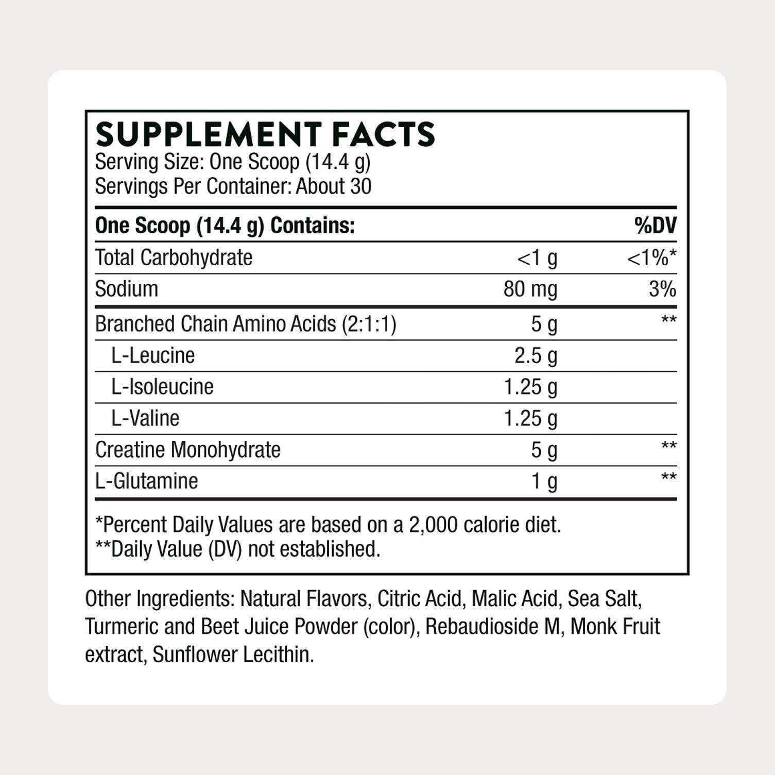 Creatine Monohydrate & BCAAs Powder, 5g Each, 30 Servings, Muscle Growth, Endura