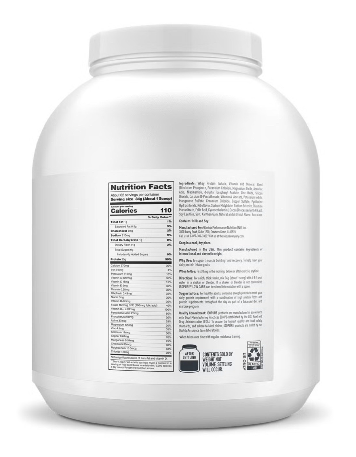 Isopure Whey Protein Isolate Dutch Chocolate Low Carb Keto GF 4.5lb SHIPS FREE