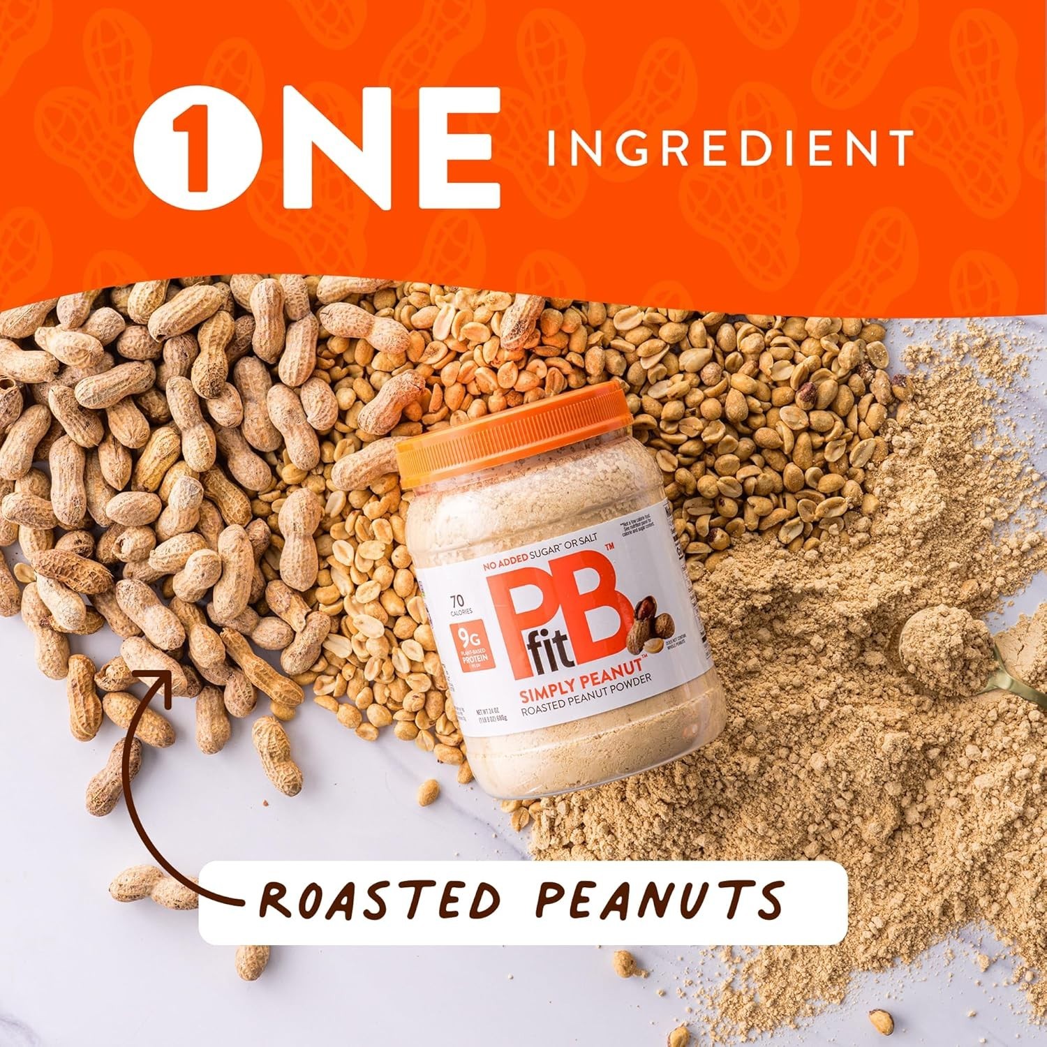Delicious 24 oz Simply Peanut Powder – Low Fat, Plant-Based Protein Solution