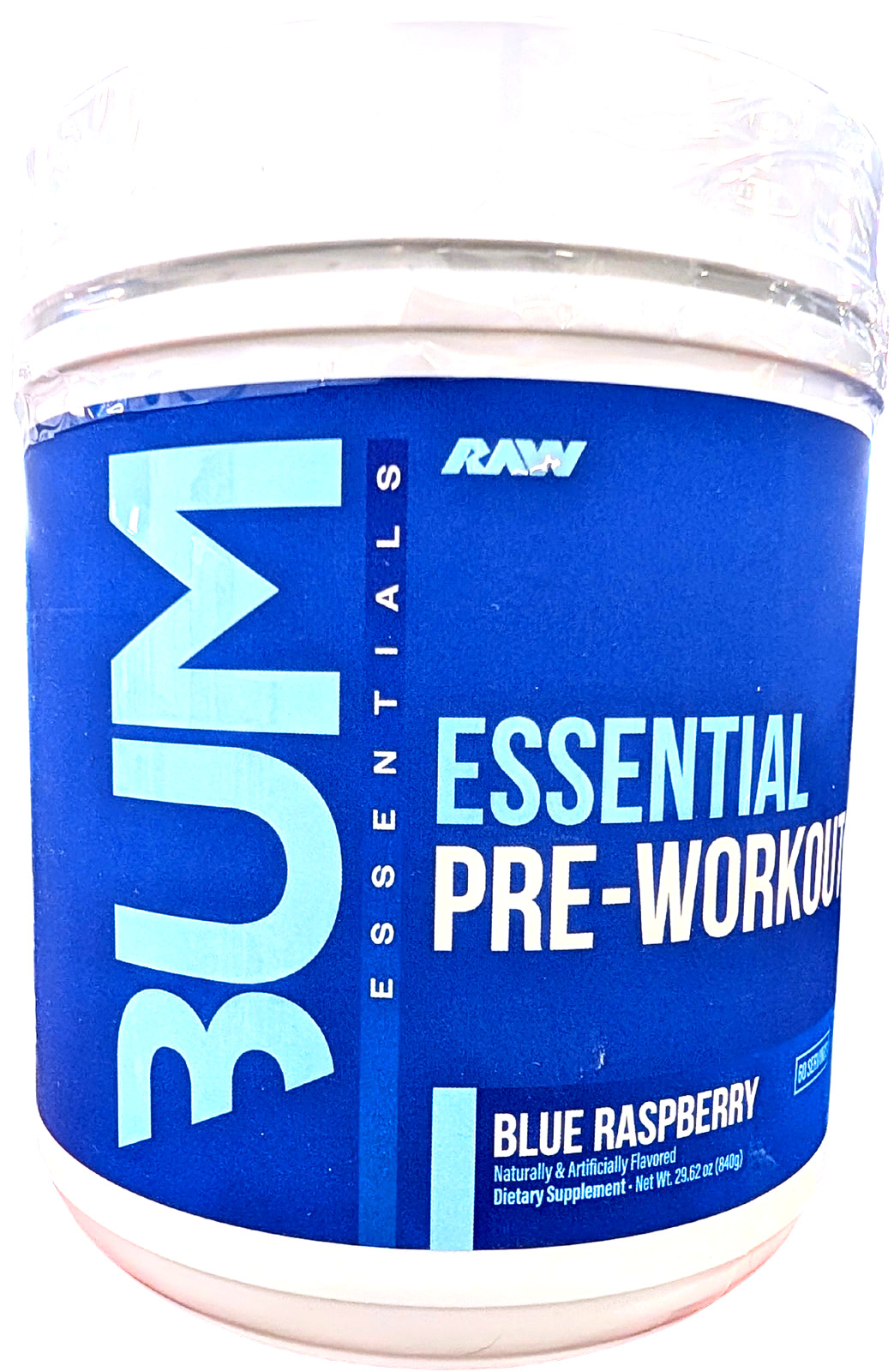 RAW Nutrition CBUM Essential Pre Workout Powder Blue Raspberry 1.78 lbs.EXP 2/27