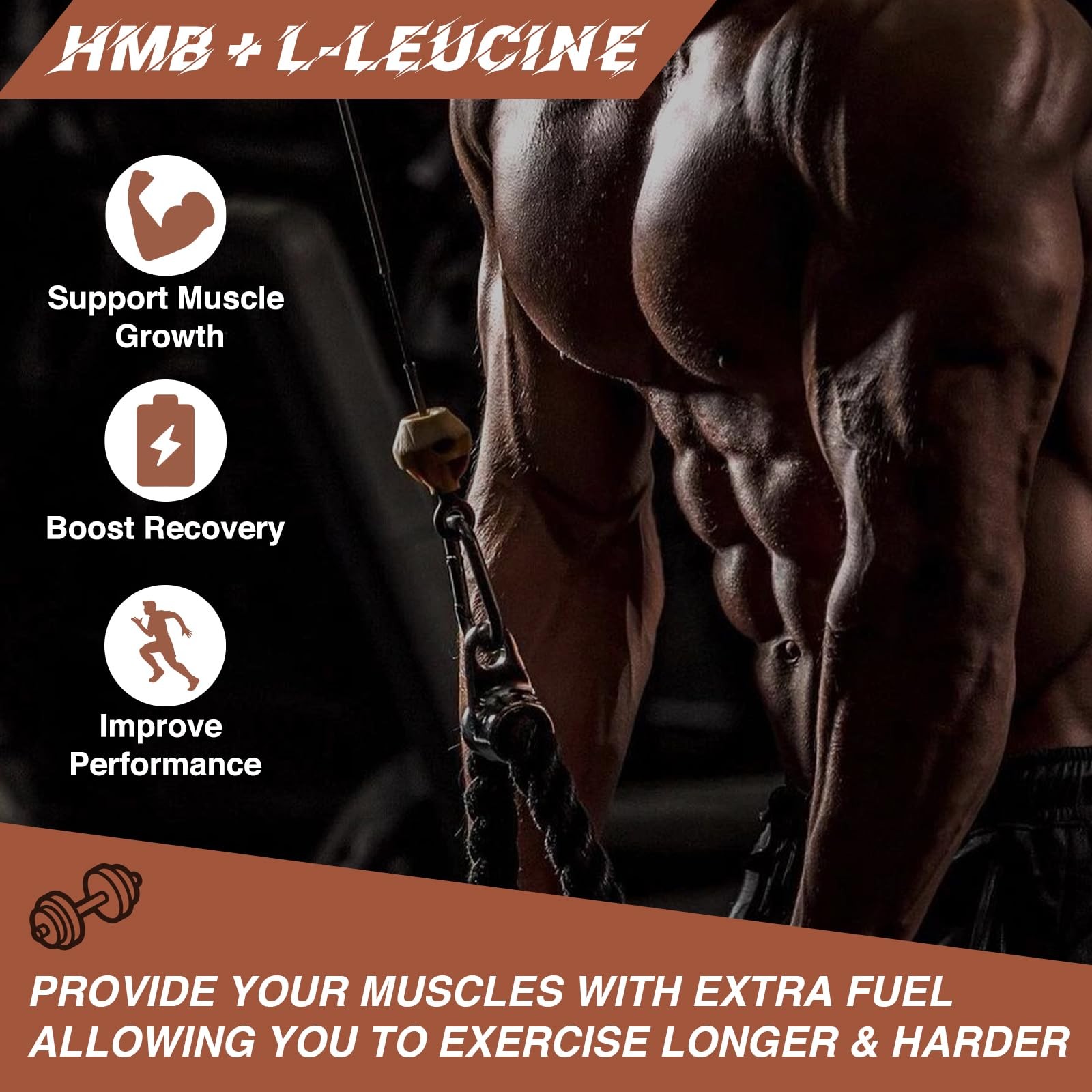 HMB and Leucine Supplement 3500mg L-Leucine HMB with Vitamin D3 Amino Acid BC…