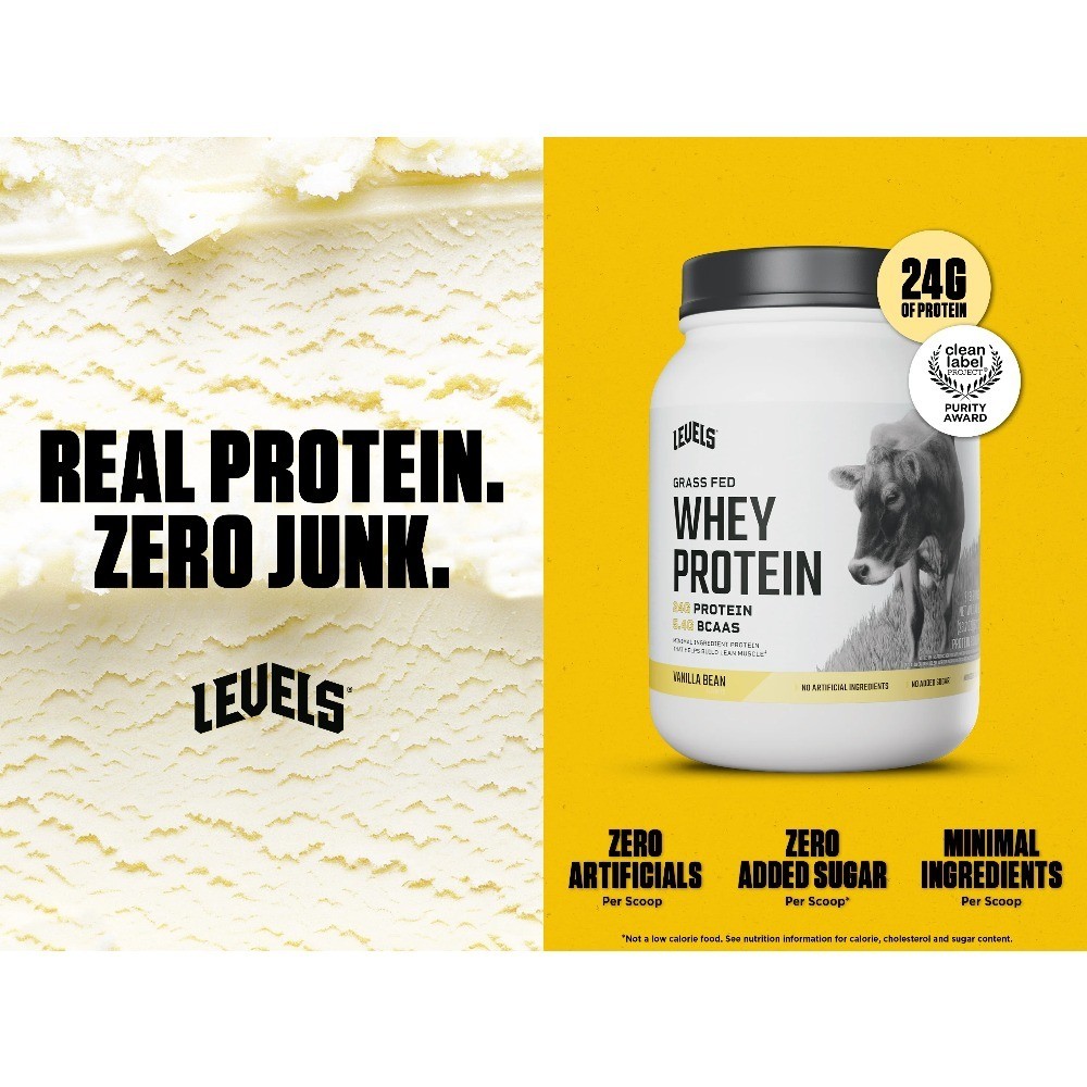 Vanilla Bean Grass Fed Whey Protein Powder 24G Protein No Artificials 1.48LB