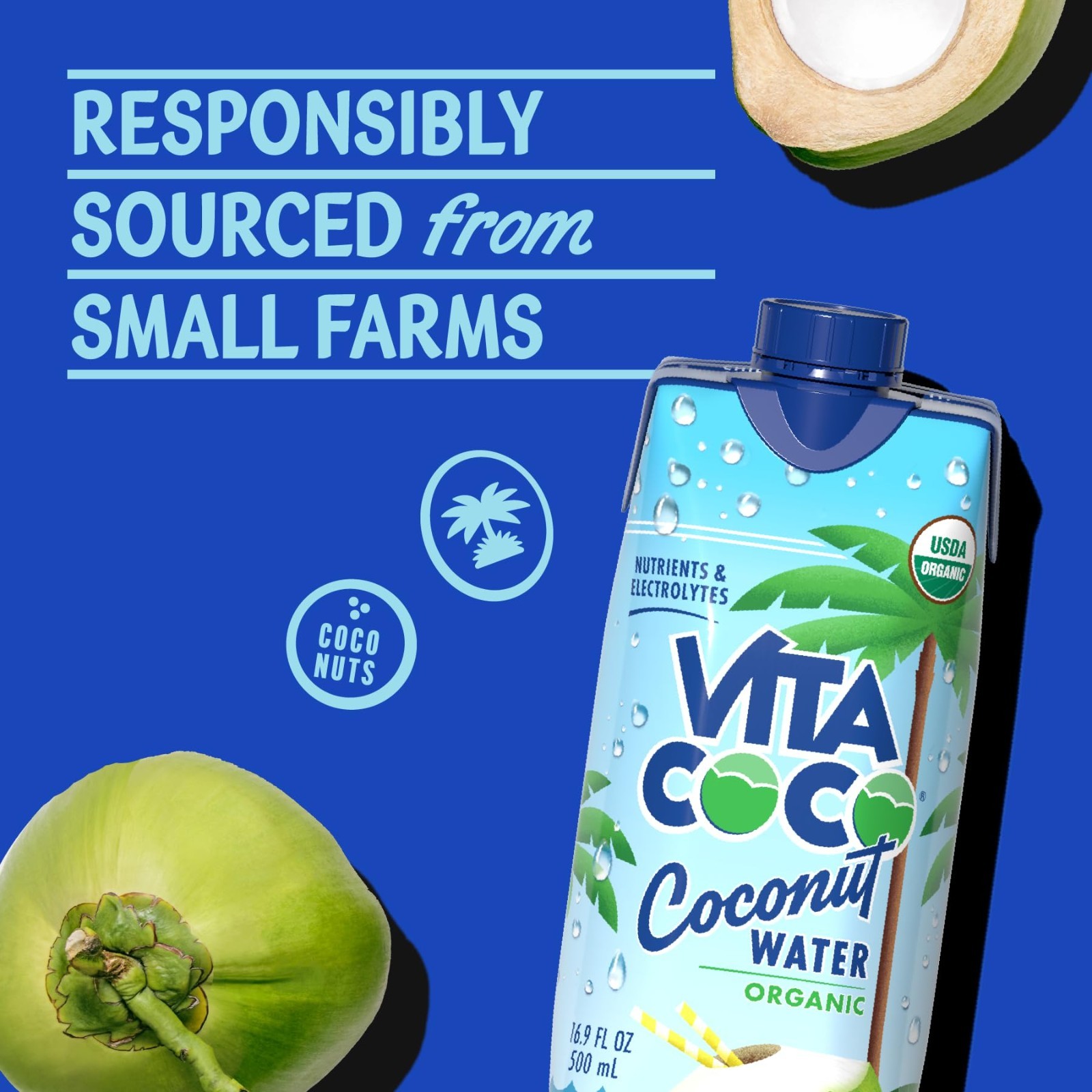 Pure Organic Coconut Water | Hydrating Electrolytes & Vital Nutrients | 12-Pack