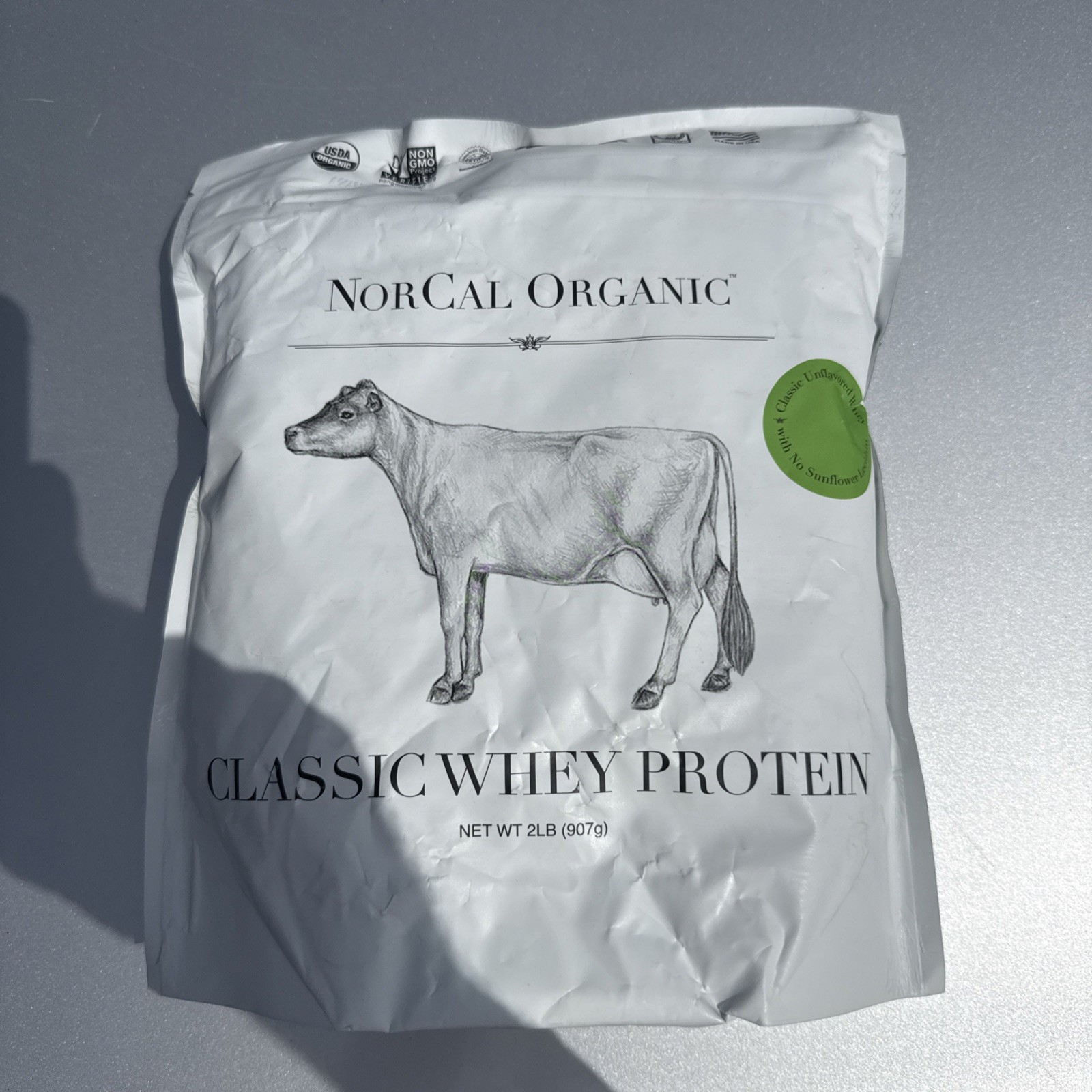 NorCal Organic – Classic Whey Protein – 100% Grass-Fed, UNFLAVORED, 2LB exp 7/26