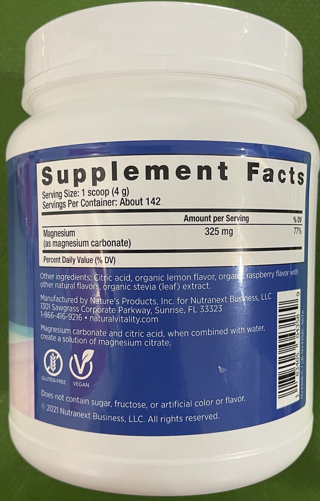 Natural Vitality CALM Magnesium Citrate Supplement. 20 OZ.EXP:01/2027