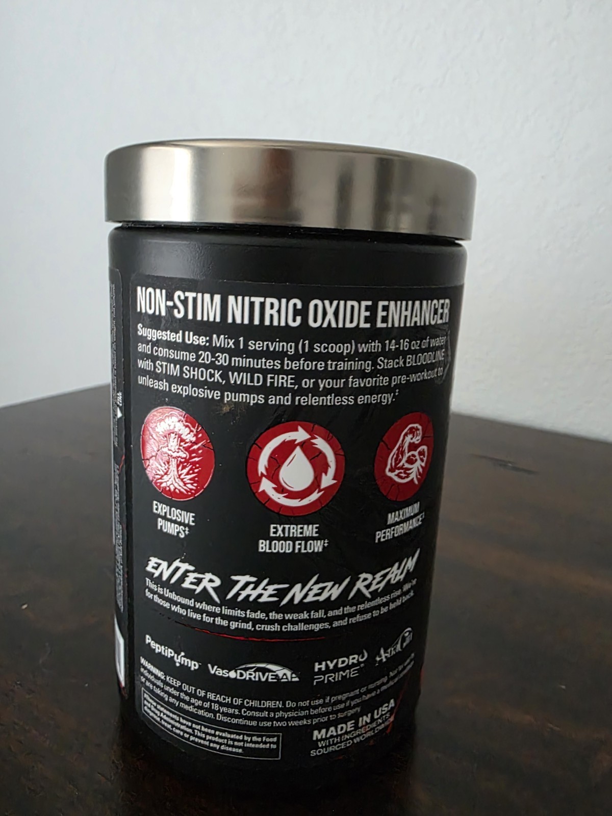 NutraBio Bloodrush Nitric Oxide Enhancer Non-Stim Powder 20 Servings