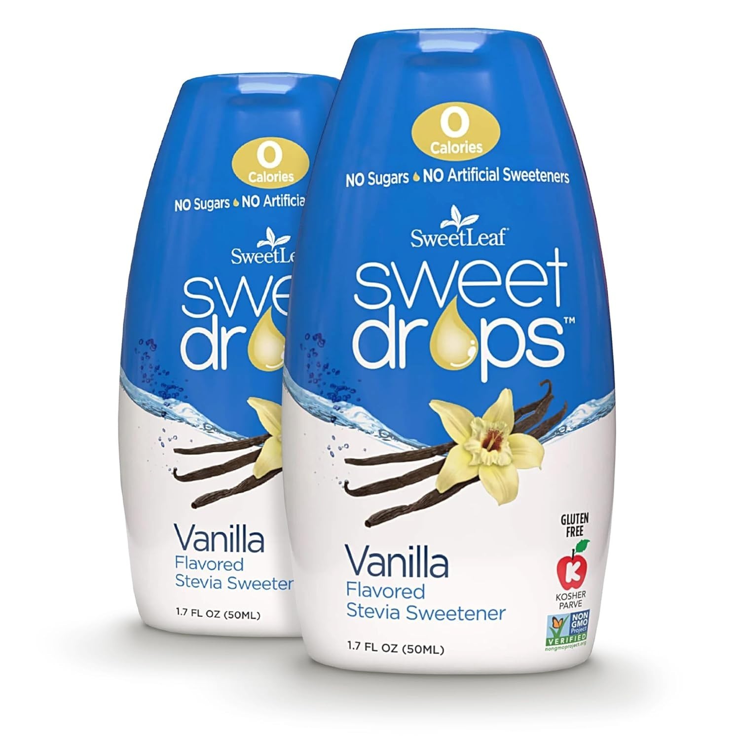 SweetLeaf Sweet Drops Vanilla Stevia Liquid Sweetener – 1.7 Fl Oz (Pack of 2)