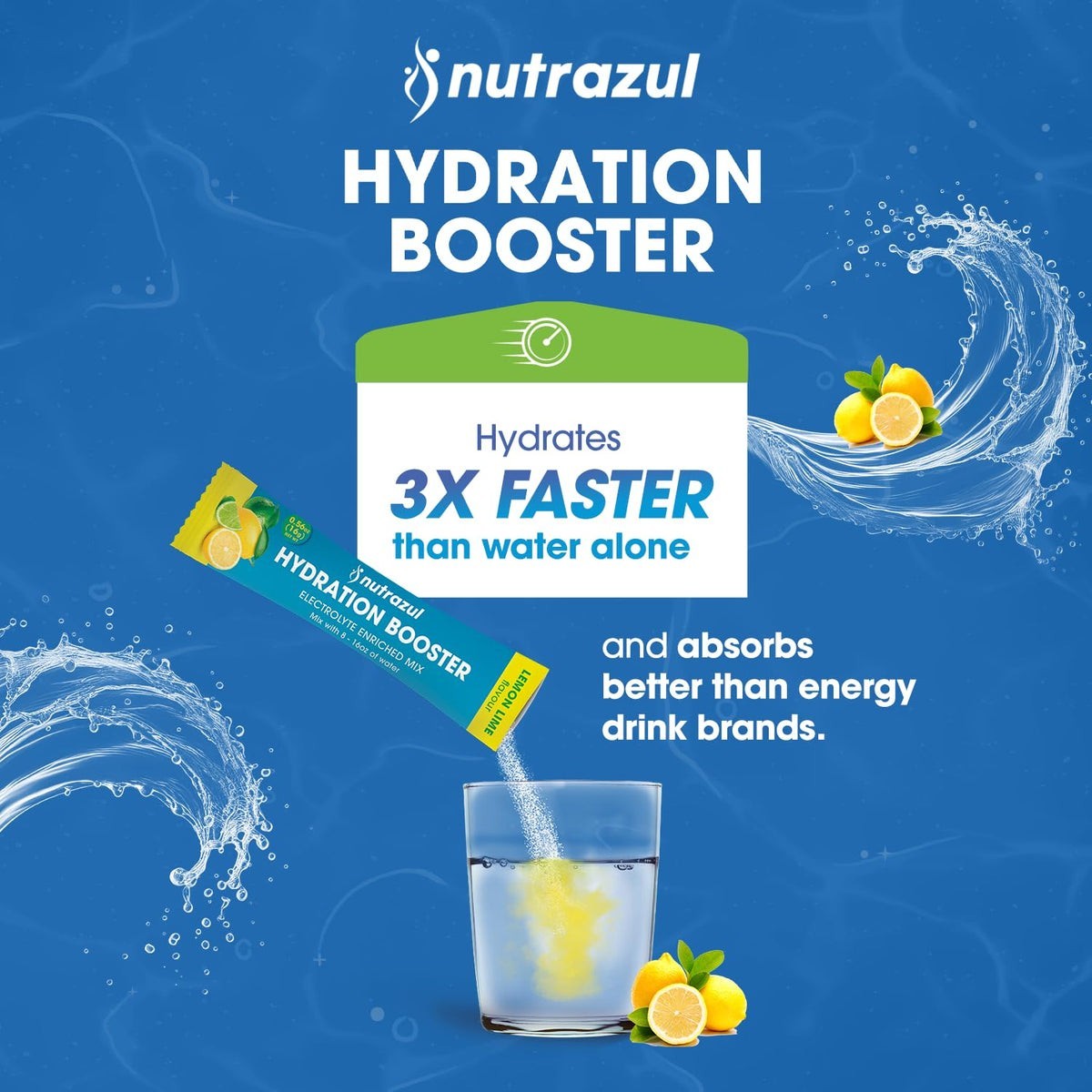Natrazul Hydration Booster Electrolyte Supplement Hydration Support NEW