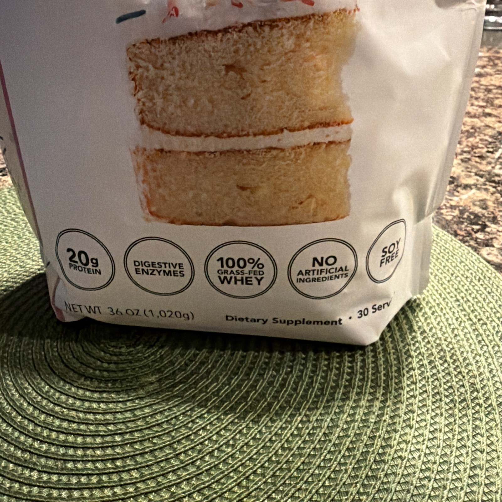 Clean Simple Eats Cake Batter Protein Powder 36 oz / 30 Servings 100% Grass Fed