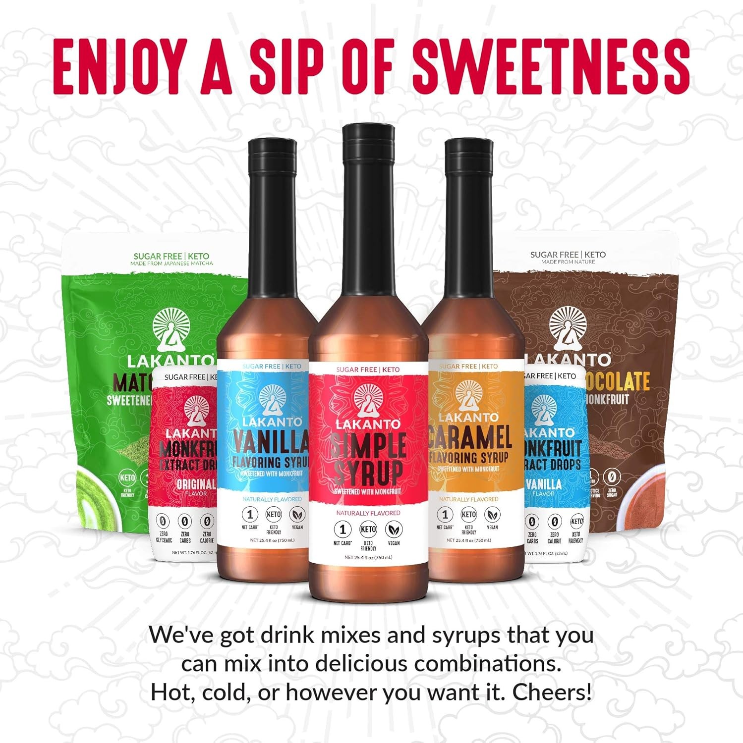Lakanto Liquid Monk Fruit Extract Drops – Zero 1.76 Fl Oz (Pack of 6)