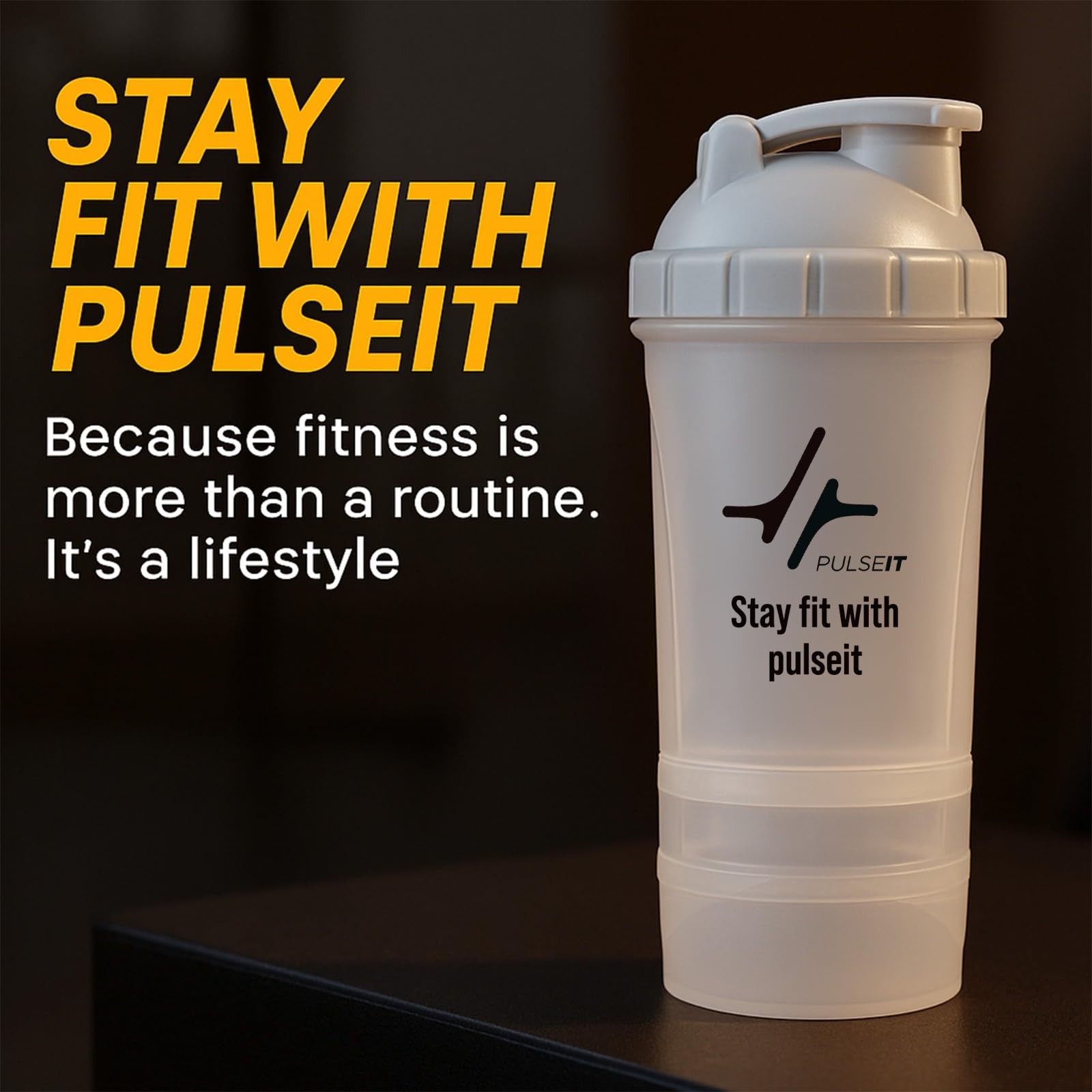 PulseITHydraFlow Shaker 500ml | 2 Storage BPA Free Grey