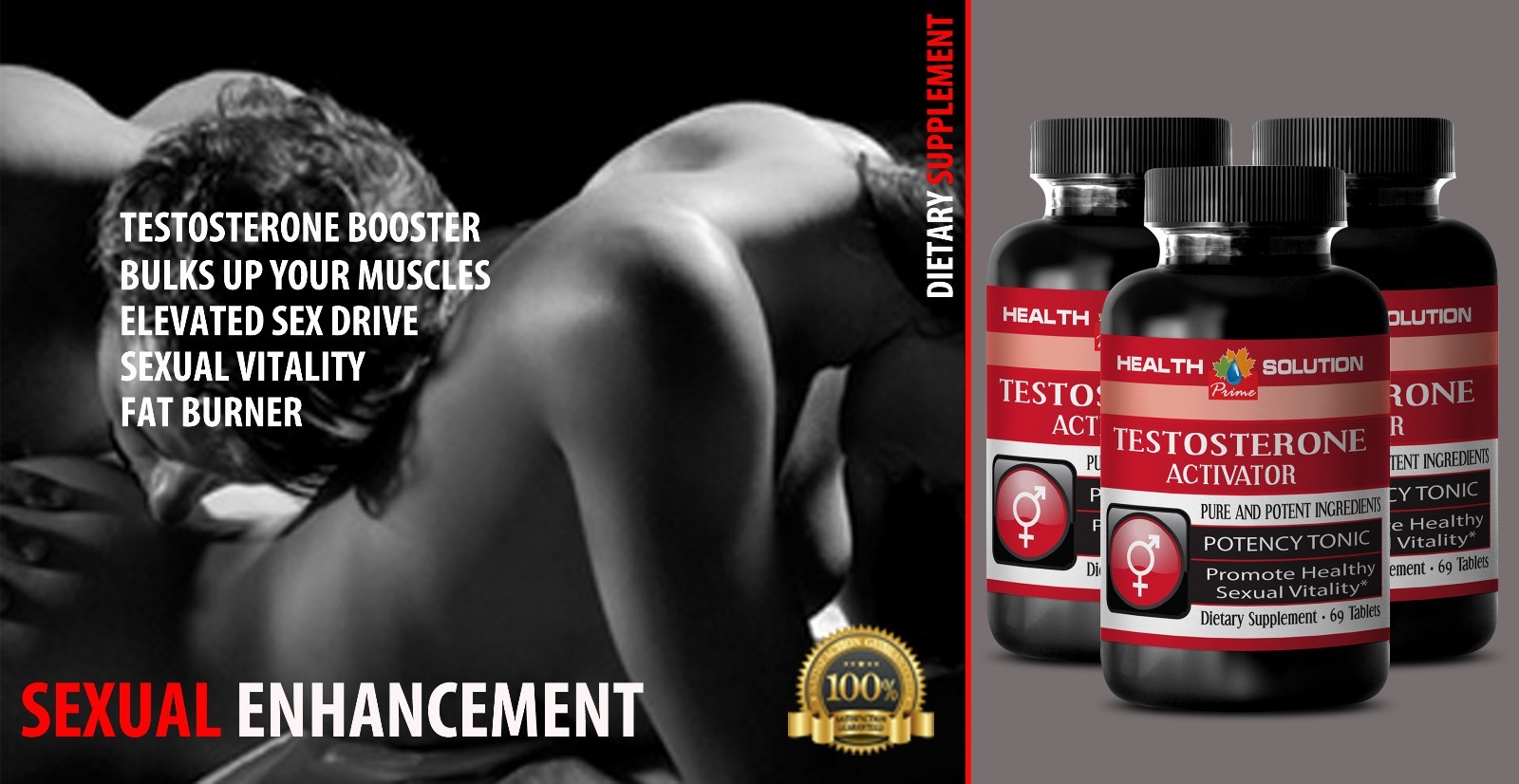 TESTOSTERONE ACTIVATOR – Made in USA Lose Weight Gain Muscle 3 Bottles