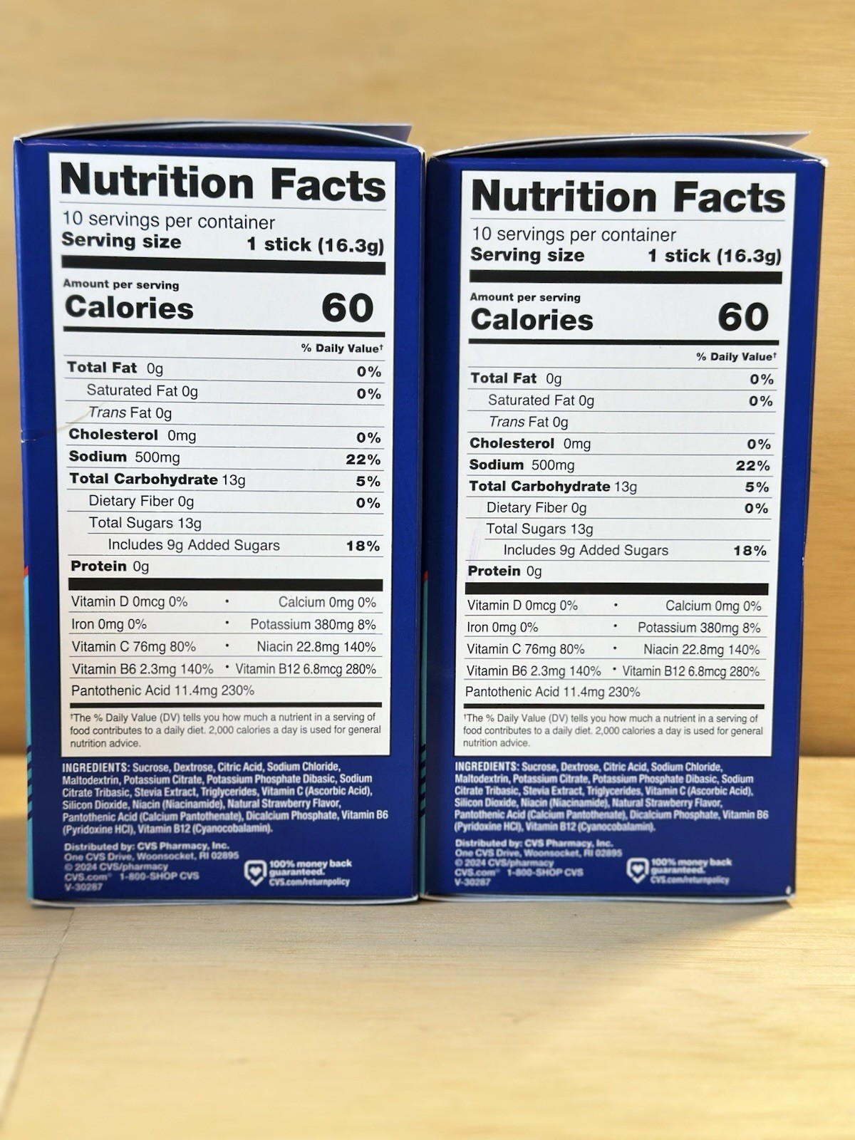 2-CVS Rapid Hydration Electrolyte Drink Mix Strawberry, 10 Stick Ea- Exp 3/27