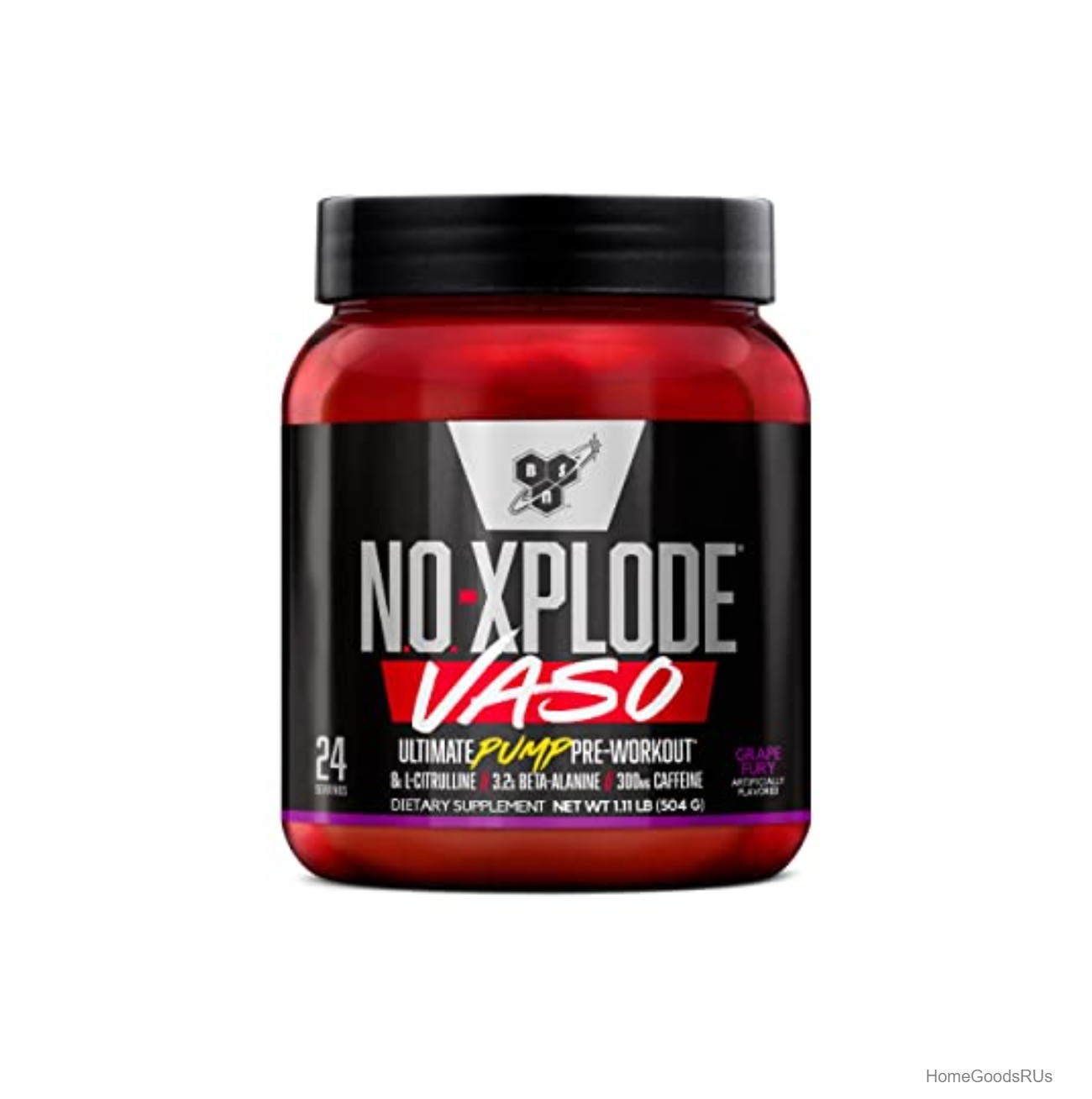 Pre Workout Powder 24 Servings Grape Fury L-Citrulline Beta Alanine Caffeine