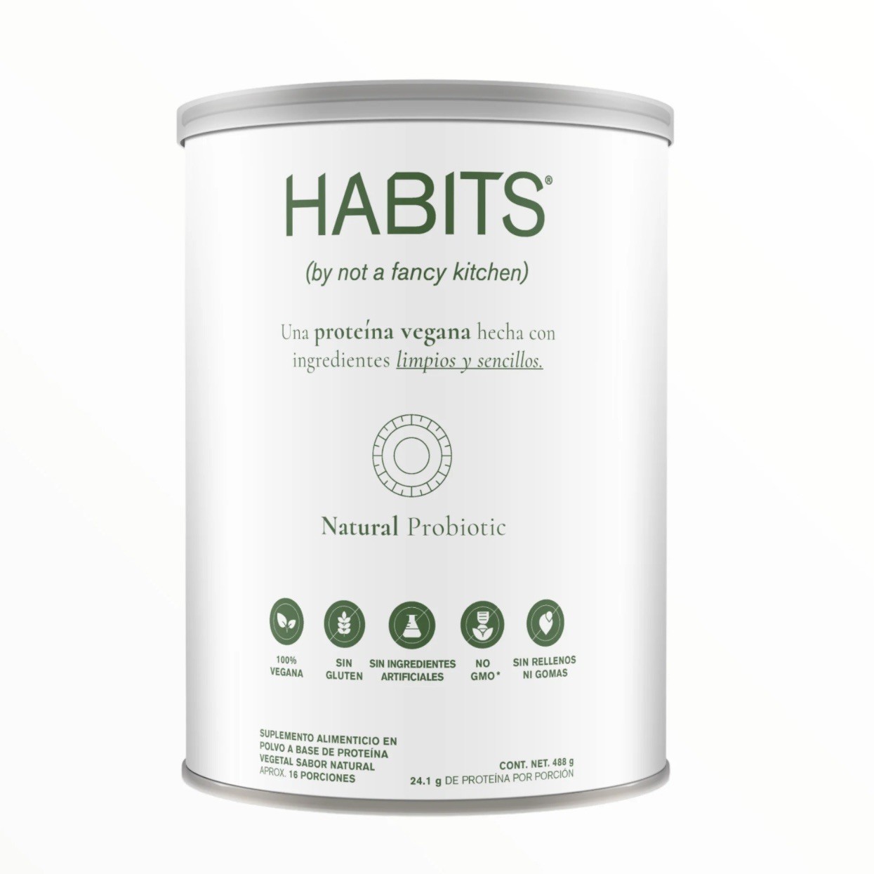 HABITS Vegan Protein Powder Natural Probiotic 488g Not A Fancy Kitchen Non-GMO