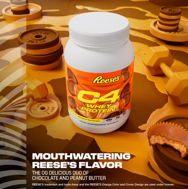 C4 Whey Protein Powder Reese’s Peanut Butter Cup 25g Protein 18 Servings