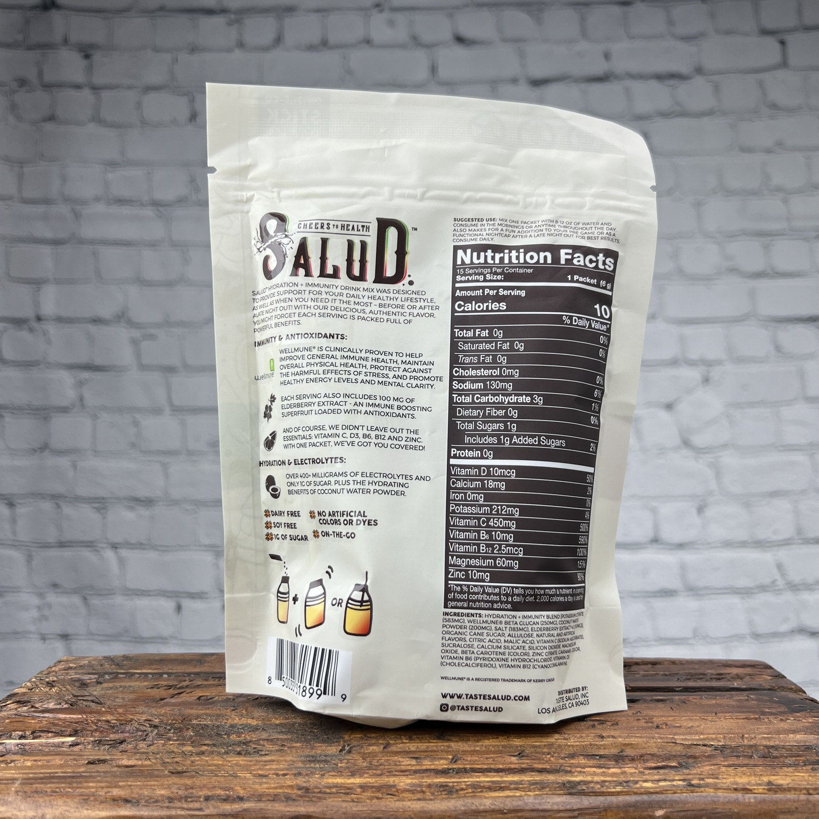 Salud Hydration+Immunity Electrolyte Drink Mix Apple 15 Pack