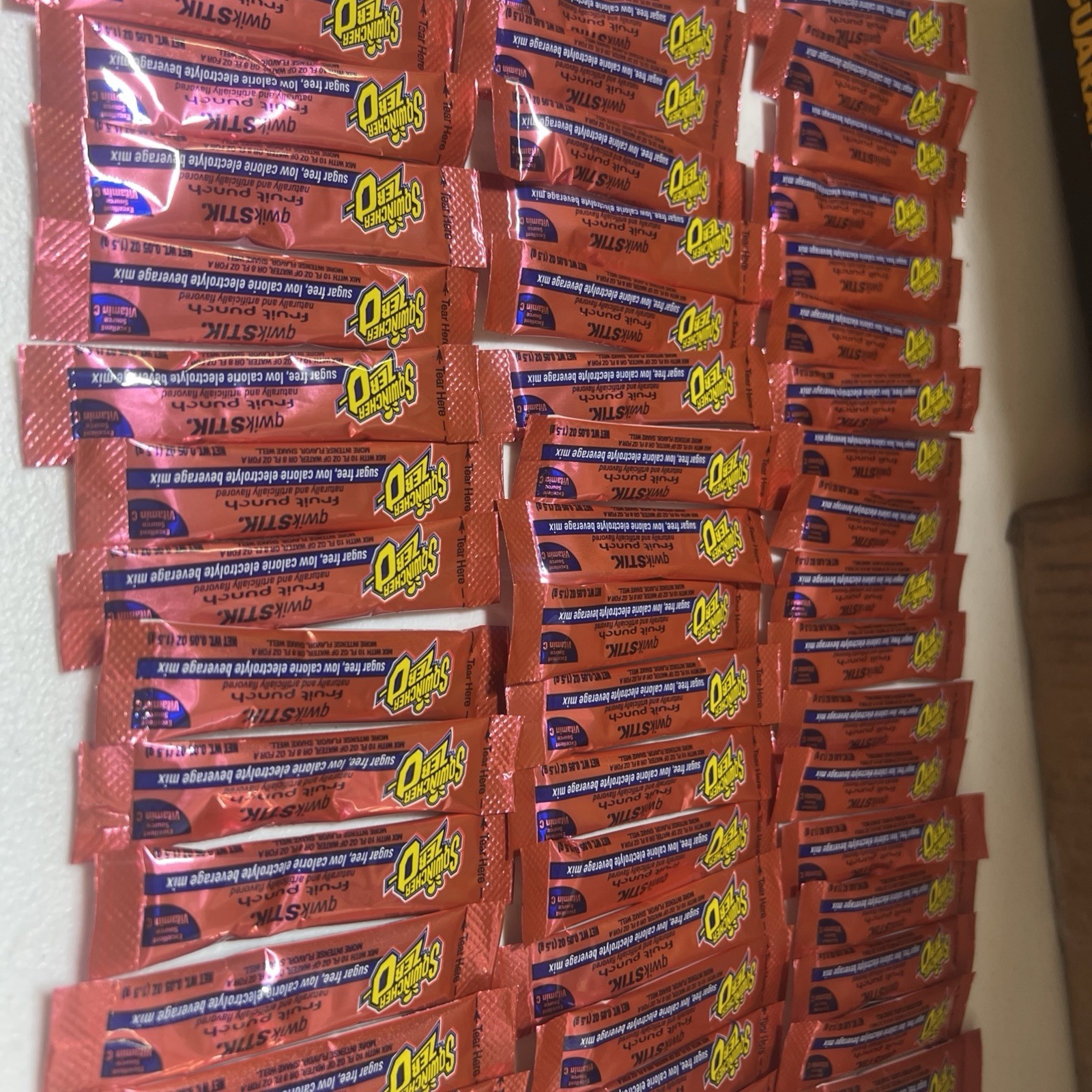 Case Of 10 Sqwincher ZERO Qwik Stik – Fruit Punch Sugar Free 50 =500 Pack New