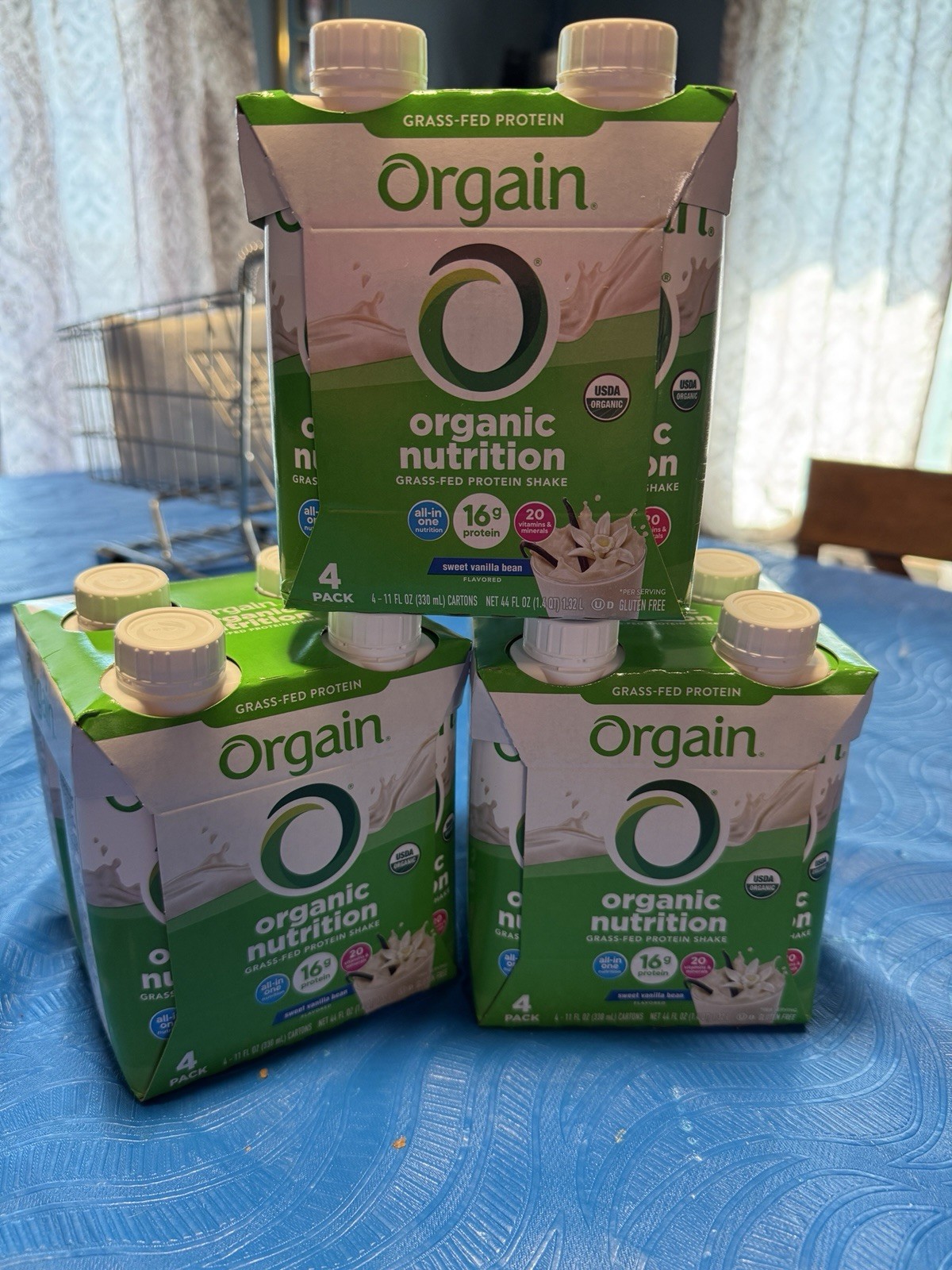 Orgain 20g Clean Protein Grass-Fed Protein Shake, Vanilla Bean 2 Pack Of 12
