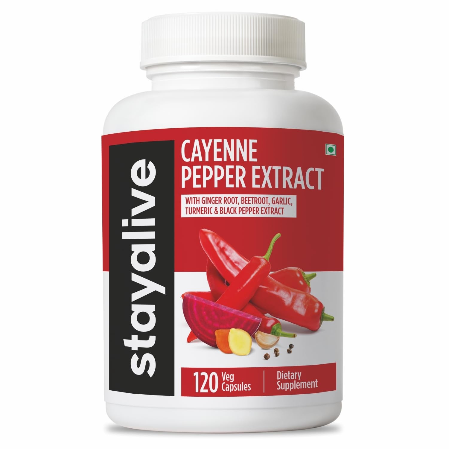 Cayenne Pepper Capsules, 6-in-1 Capsicum 120 Count (Pack of 1)