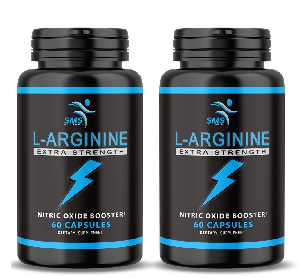 L-Arginine 1,000 MG Extra Strong Nitric Oxide & Circulation Boost 120 Ct By SMS