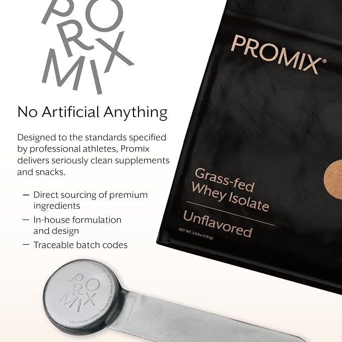 PROMIX Grass Fed Whey Isolate Unflavored Protein Powder 2.56 lb 30 Servings
