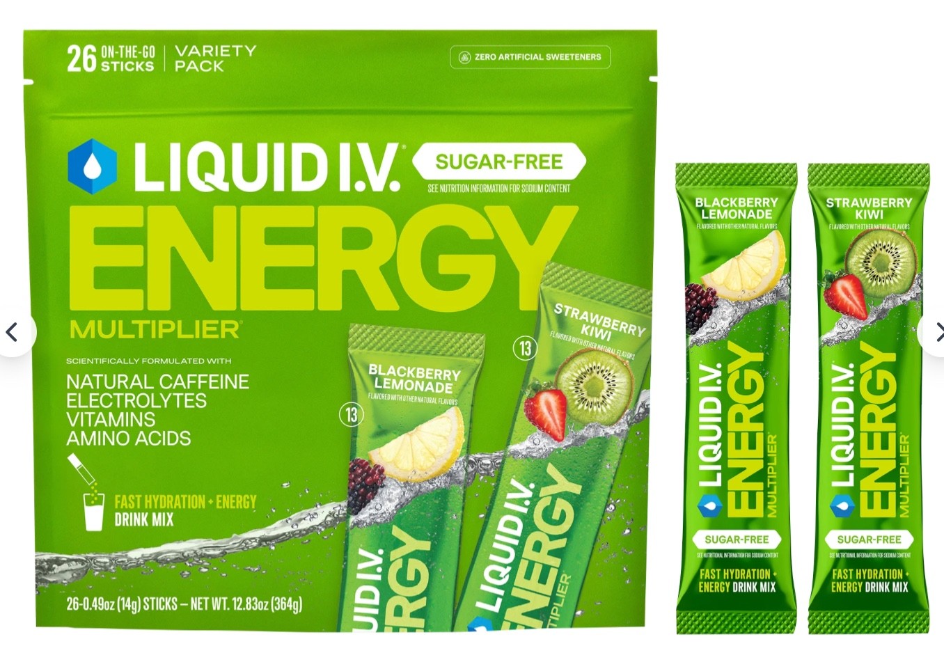 Liquid I.V. Energy Multiplier Sugar-Free Variety Pack, 26 pk.