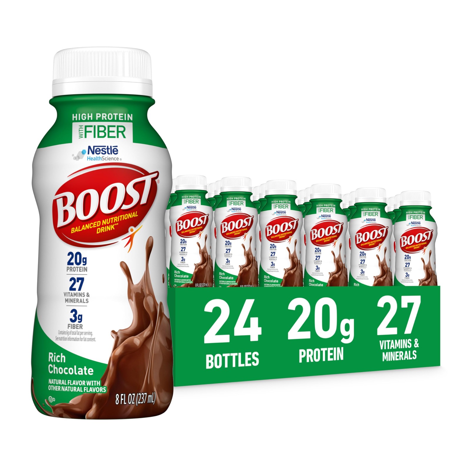 BOOST High Protein with Fiber Ready to 192 Fl Oz (Pack of 1), Rich Chocolate