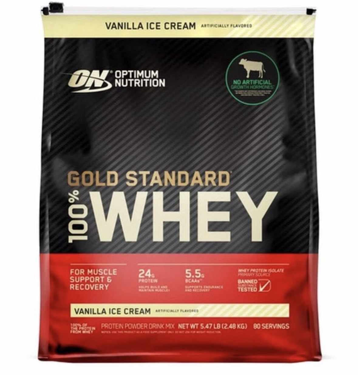 Best 💯% Whey Protein Gold Standard – Optimum Nutrition Vanilla Ice Cream 5.4 lb