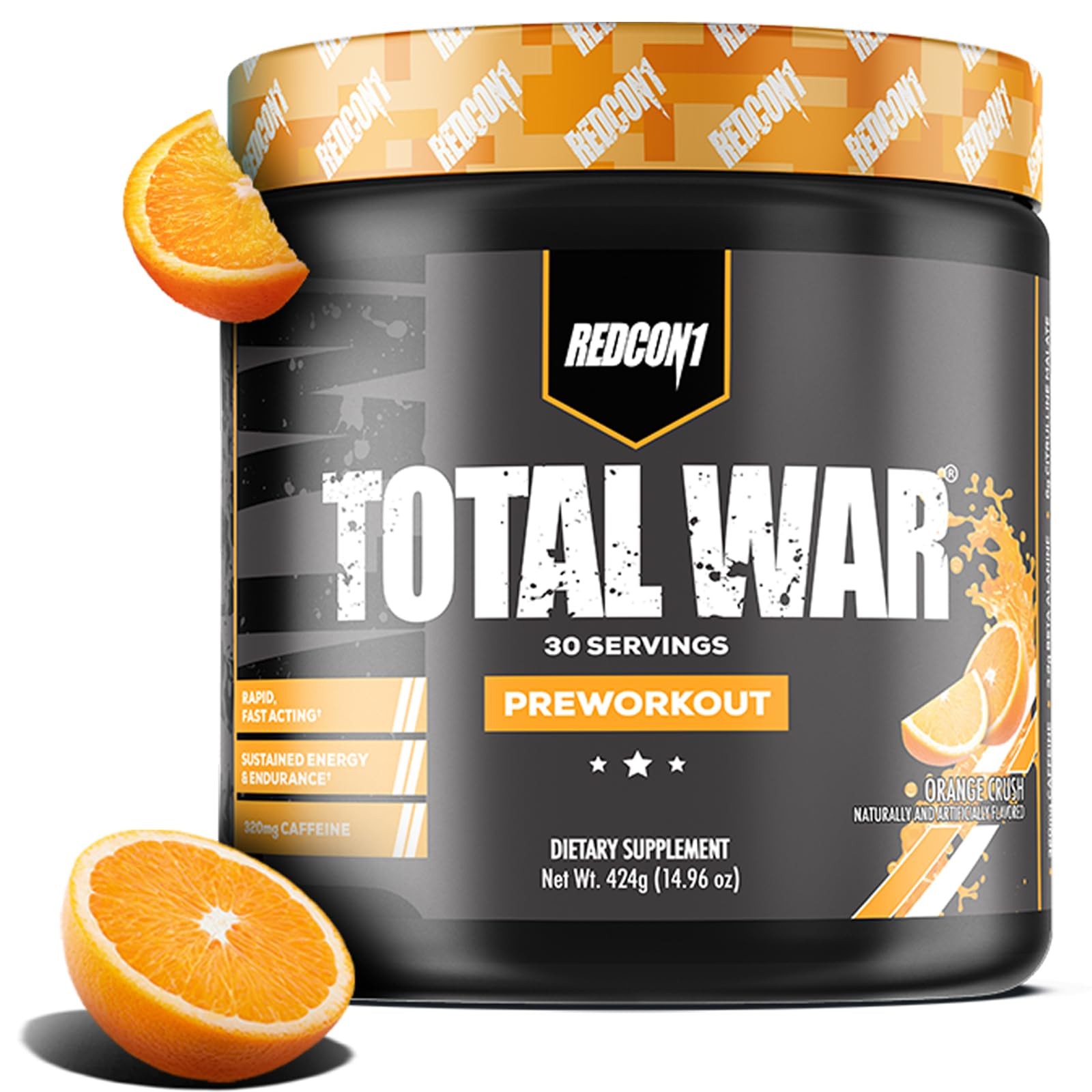 REDCON1 Total War Pre Workout Powder | Orange 14.96 Ounce (Pack of 1), Red