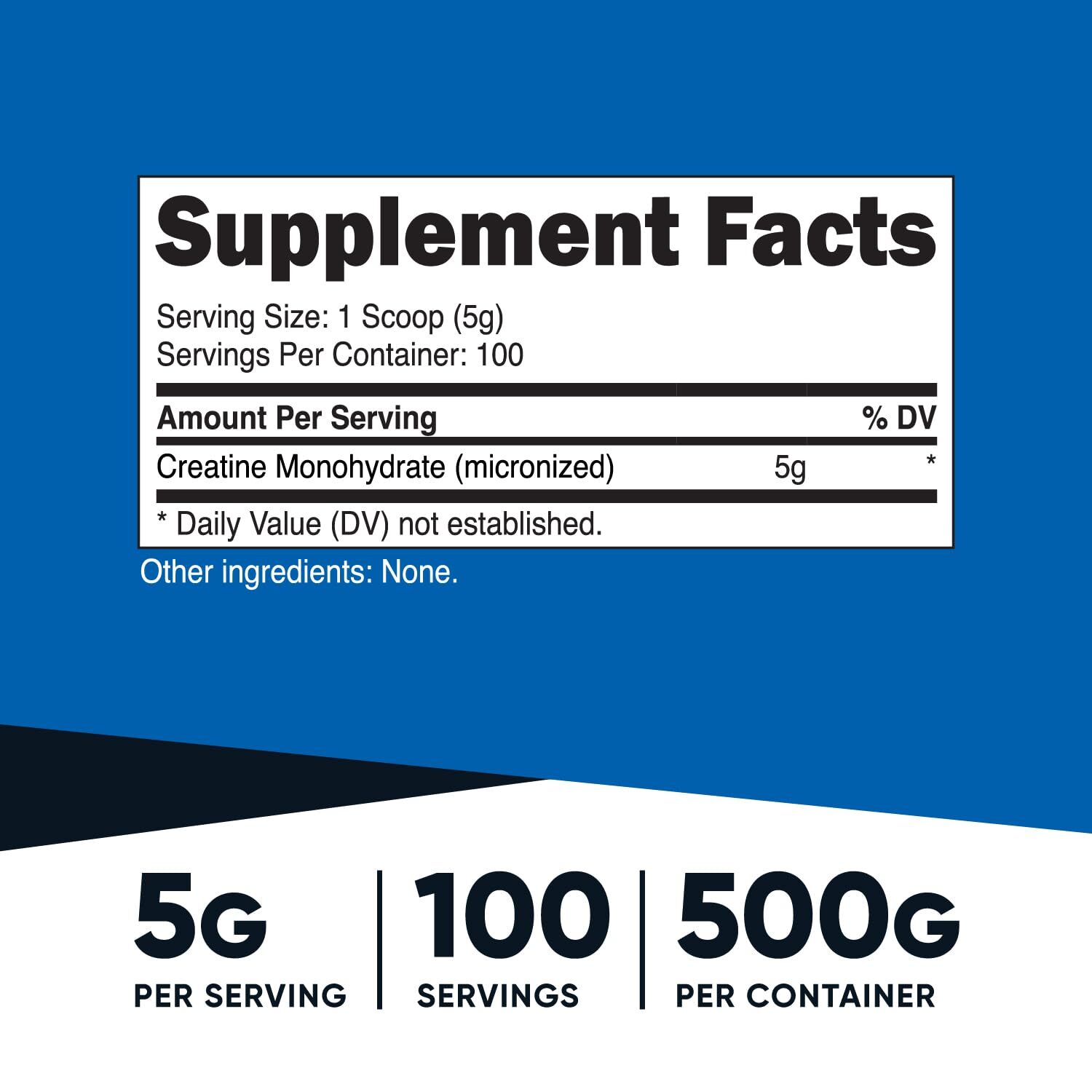Nutricost Creatine Monohydrate Micronized Powder 500G 5000mg Per Serv 5g