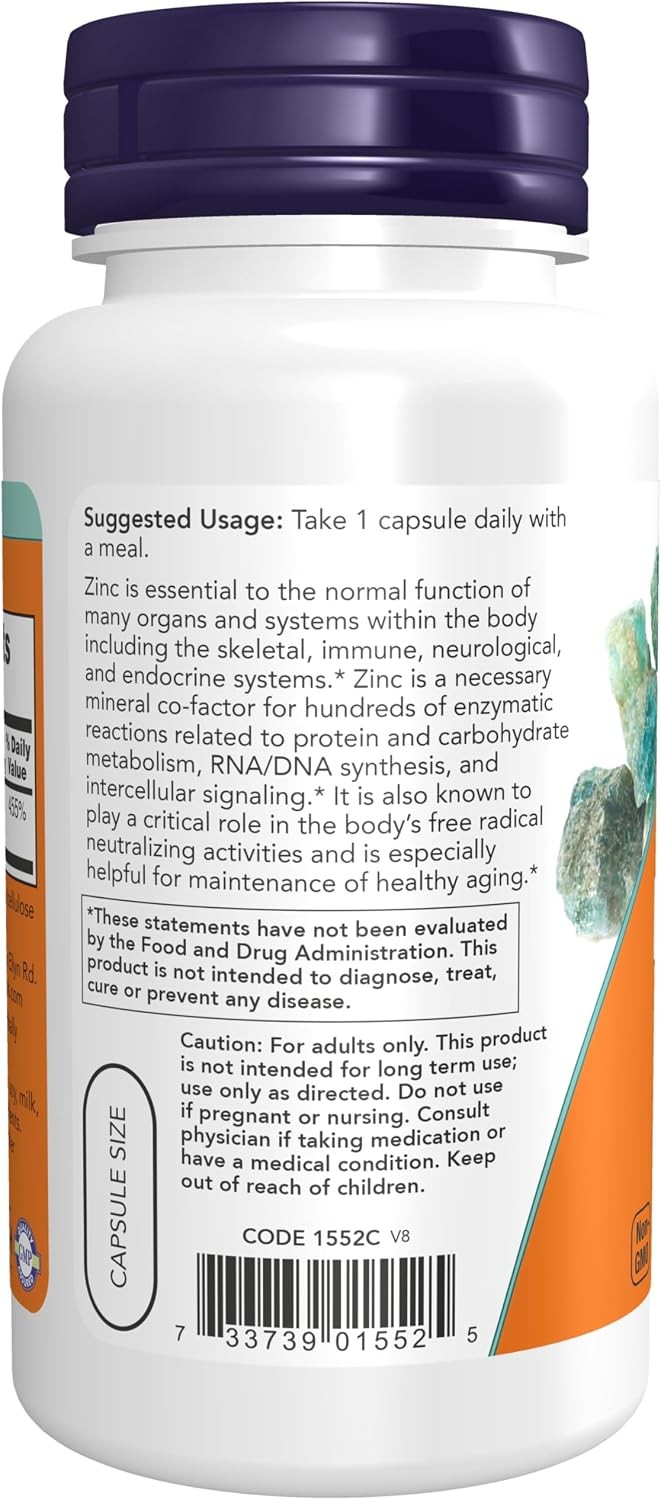 NOW Foods Supplements, Zinc Picolinate 50 mg, Supports Enzyme Functions*, Immune