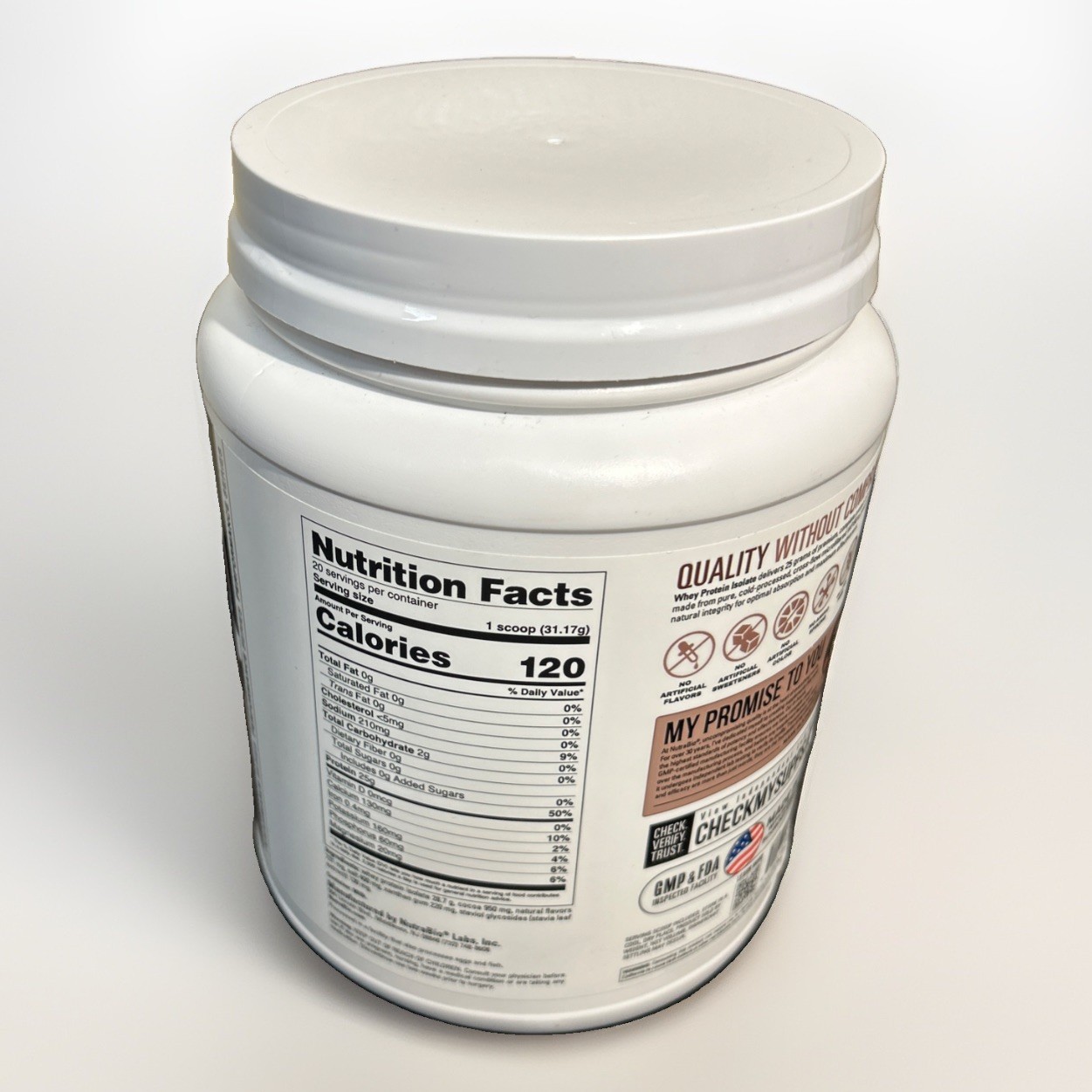 NUTRABIO CLASSIC WHEY PROTEIN Gourmet CHOCOLATE, 1. 37lbs/25G Protein