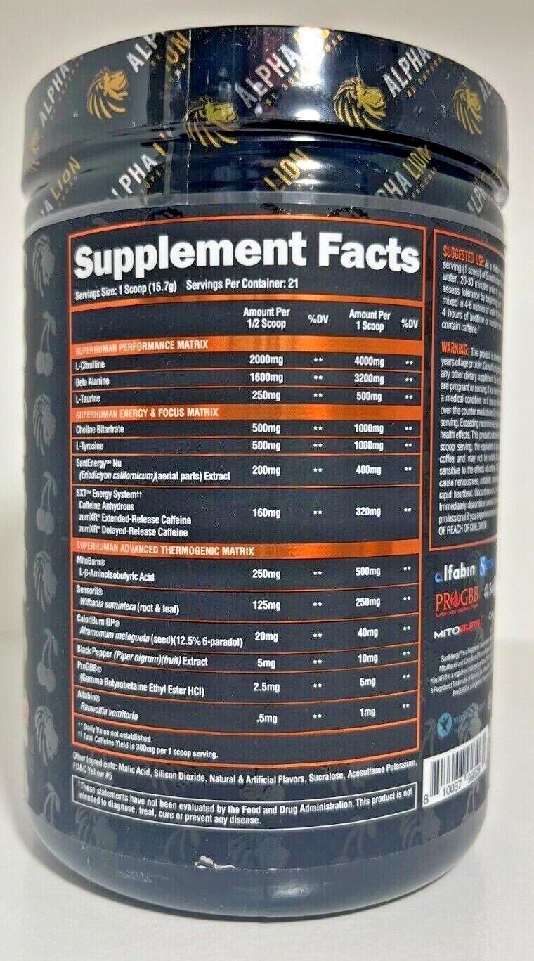 Alpha Lion Super Human BURN Mitoburn Fat Burner 21 FULL Servings 3 Flavors New