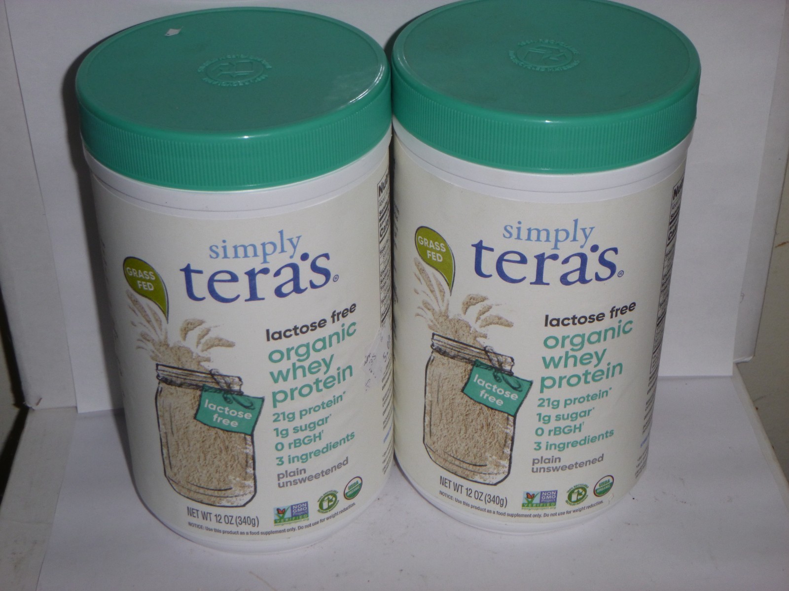 2 pack Simply Tera’s Lactose Free Organic Whey Protein Vanilla 12ozeach Exp5/27