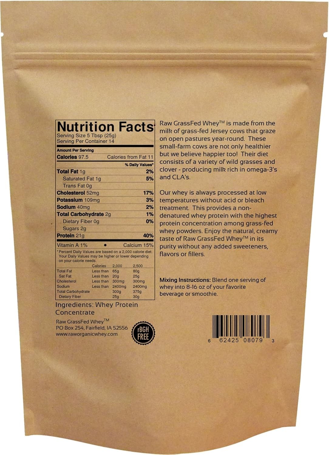 Raw Grass Fed Whey Protein Powder – Unflavored, Only 1 12 Ounce (Pack of 1)