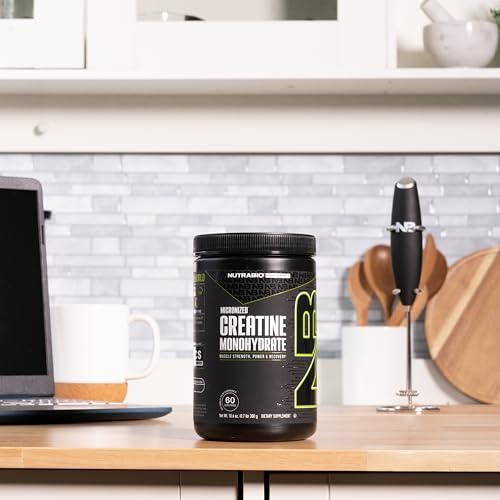 NutraBio Pure Micronized Creatine Monohydrate Powder Supplement, Unflavored, g)