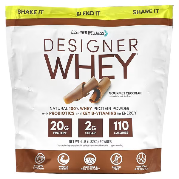 Designer Whey Natural 100% Whey Protein Gourmet Chocolate 4 lbs (1.82 kg)