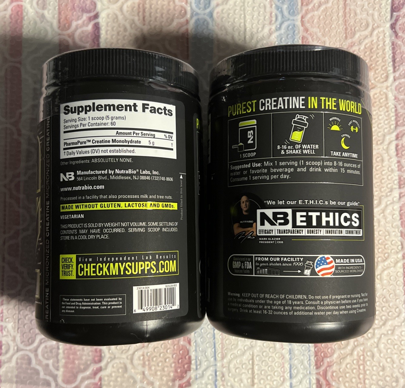 2 NUTRABIO CREATINE MONOHYDRATE Muscle Strength Power 10.6 OZ Exp 05/27