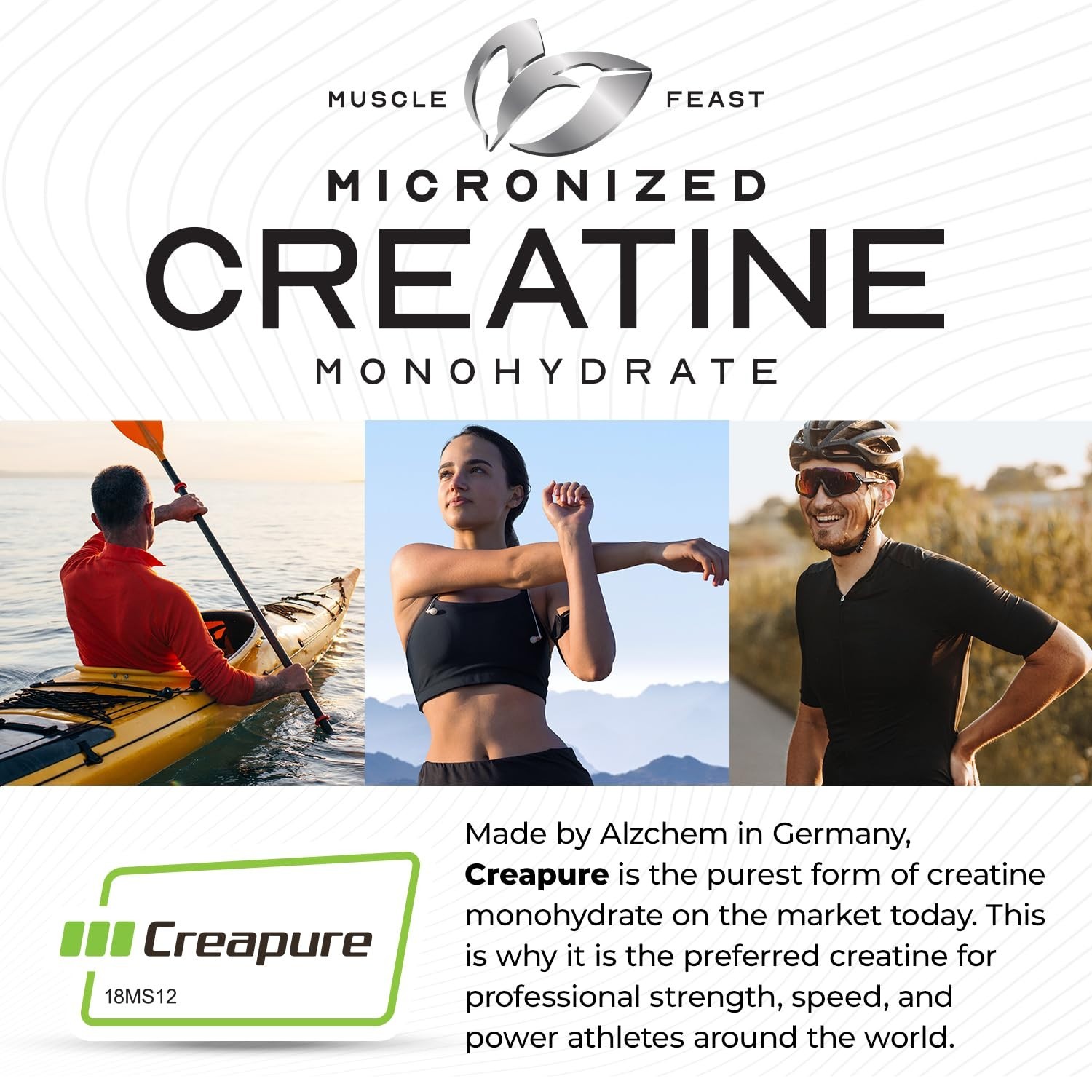 Micronized Creatine Monohydrate Powder 250g – Unflavored, Vegan, Easy Mix, Pure,